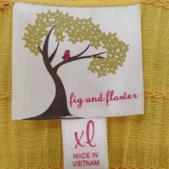 Fig and Flower Yellow Blouse with Pink Embroidery - Picture 2 of 6